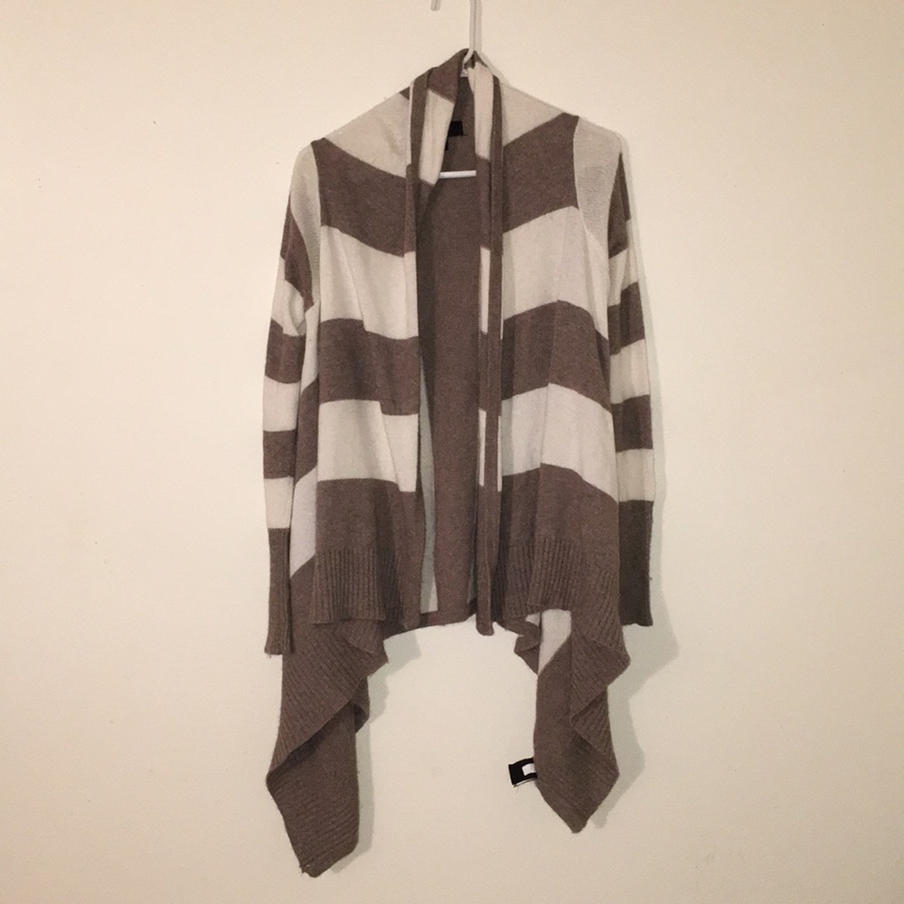 Mossimo cream white and camel stripe cardigan